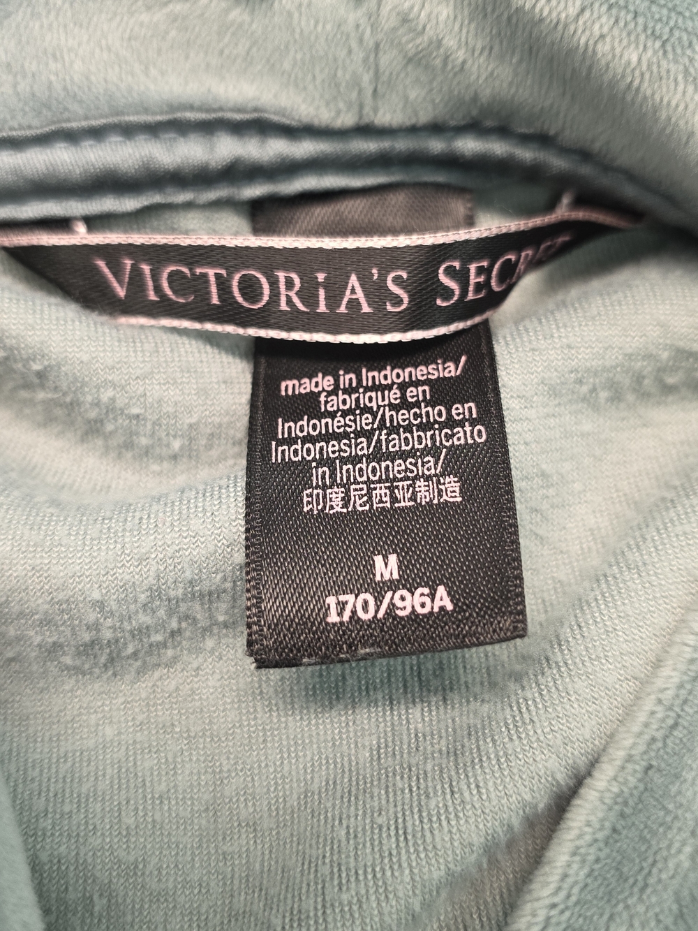 Victoria's Secret Velour Hoodie and Jogger Track Suit Set - Sage Lounge Wear - Picture 7 of 9